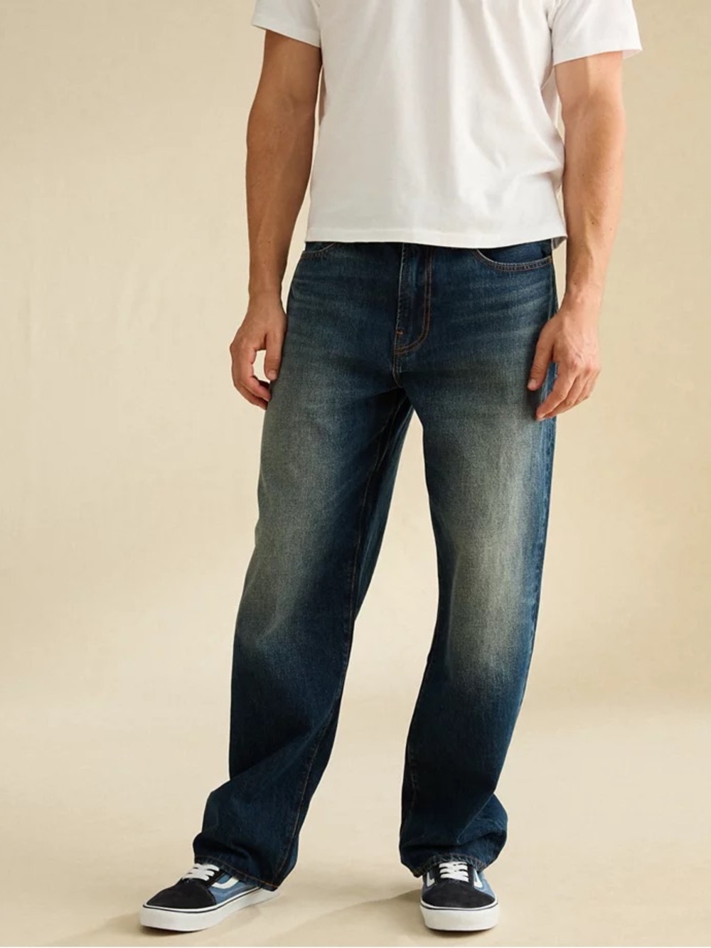American Eagle Outfitters Men’s Dark Blue Wash Loose Fit Jeans 36